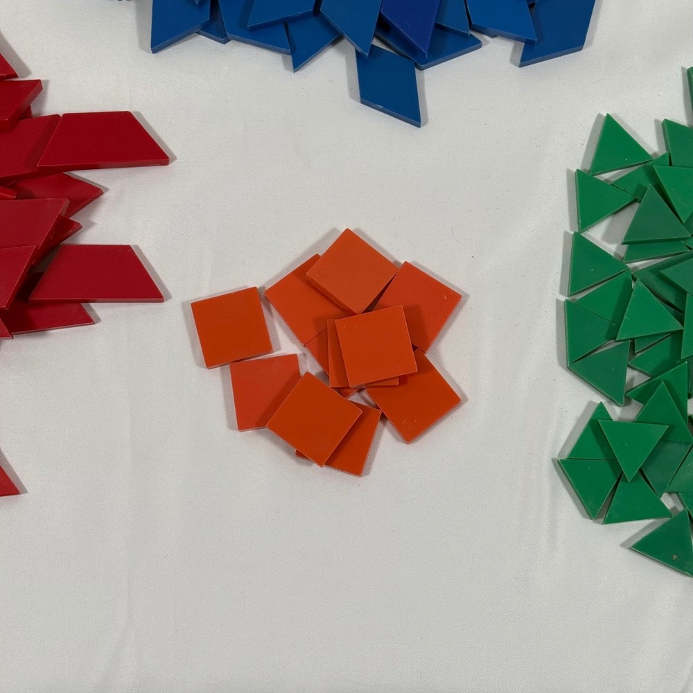 405 Geometric Pattern Blocks Multicolor Shapes Tangram Classroom For Math - Picture 6 of 11
